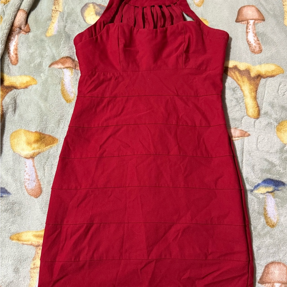 Elegant Red Bandage Dress